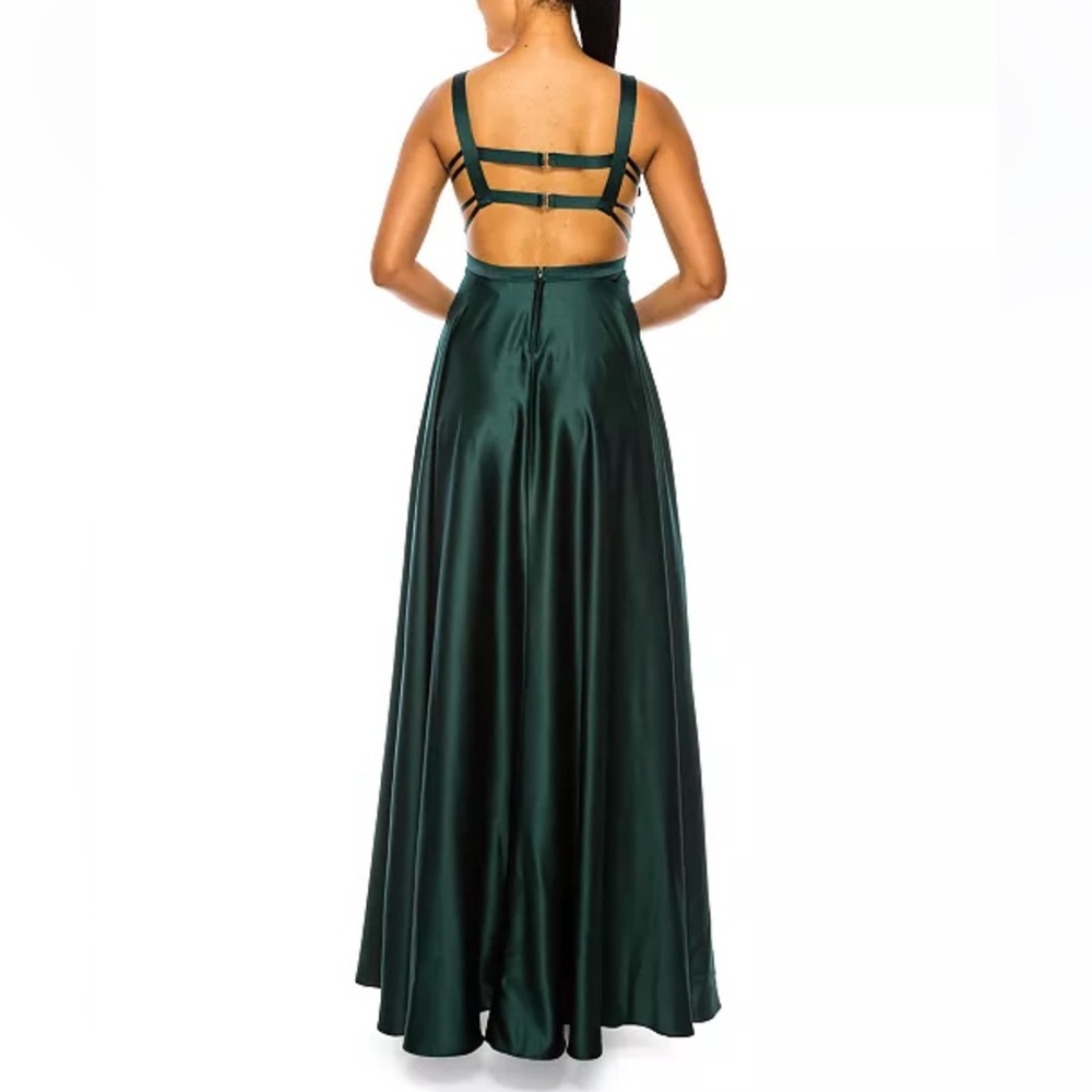 B Darlin Dark Green Maxi Dress - Picture 2 of 7